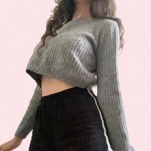 Brandy Melville Gray Ribbed Sweater